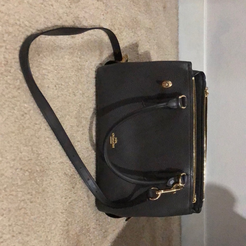 Coach purse medium taupe brown